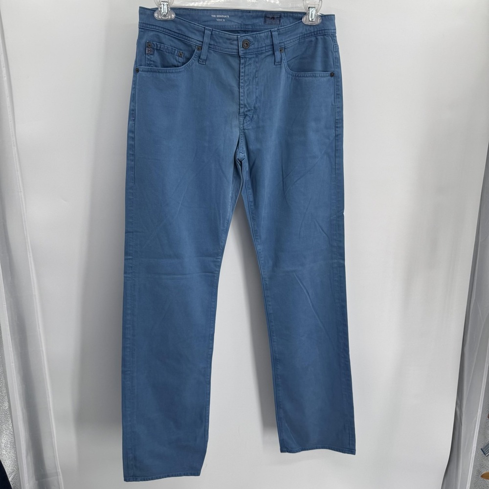 AG Adriano Goldschmied The‎ Graduate Pants Mens Blue Tailored Leg Chino Casual